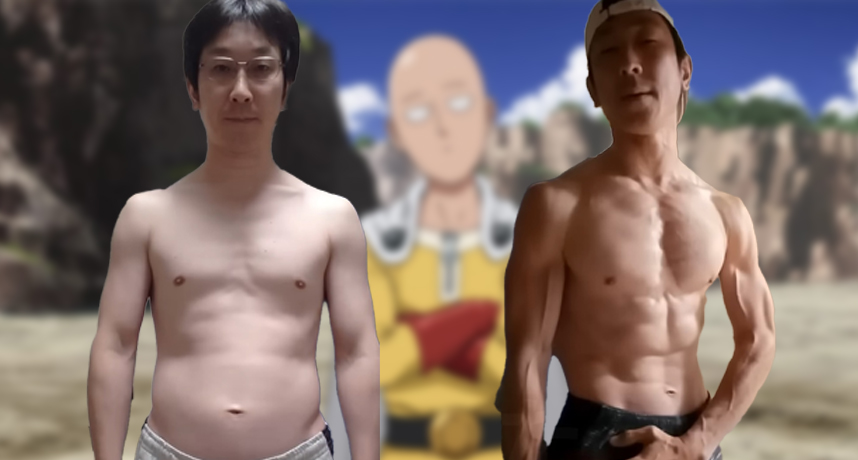 只差禿頭就還原了！日本網紅挑戰 3 年《一拳超人》訓練，中年男驚人變身琦玉本人！