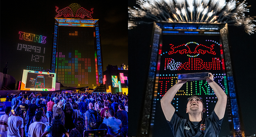 無人機升空打造超大型俄羅斯方塊，首屆 Red Bull Tetris 世界總決賽完美落幕！