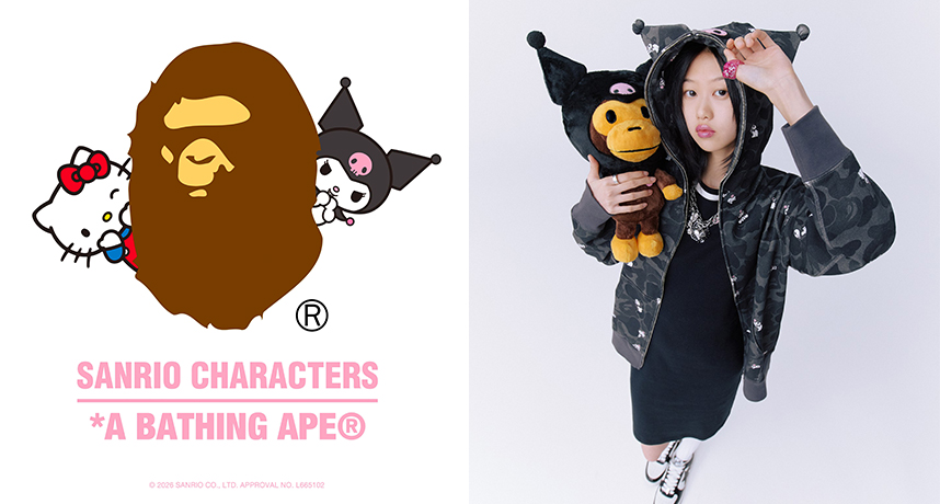 BAPE® × 三麗鷗 聯名系列登場，酷洛米與 Hello Kitty 強勢聯手猿人現身