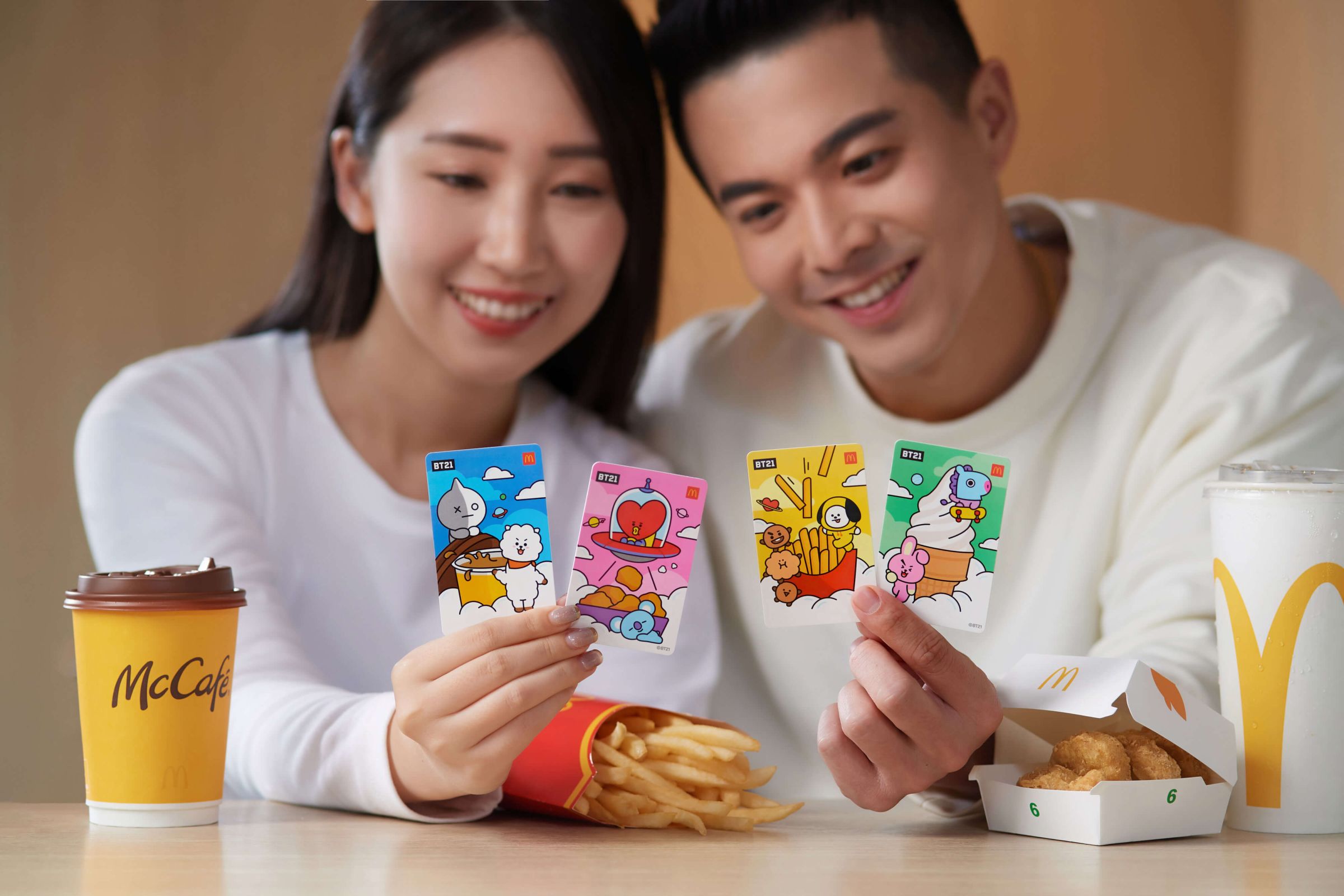 阿米們快設鬧鐘！台灣麥當勞「BT21 甜心卡」3月15日限量