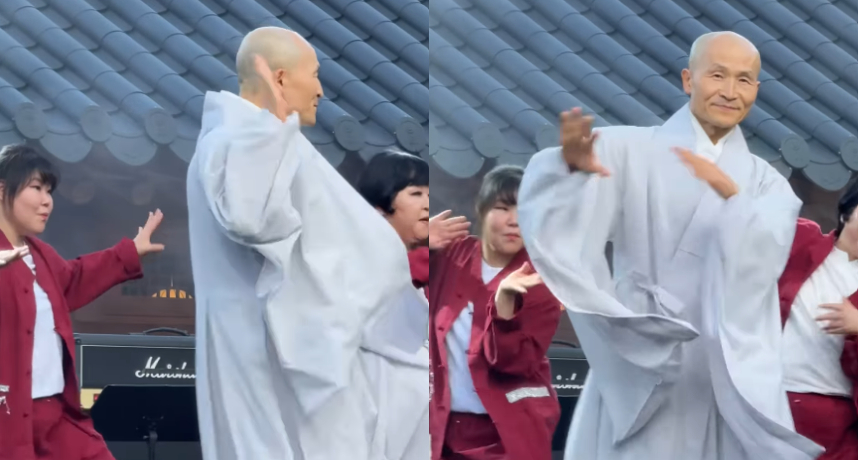 佛法也能「很壞」！韓國法師大跳《BAD》「震胸舞」網友驚呼：「差點又以為是 AI 了！」